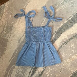 Zara babydoll blue and white stripe top